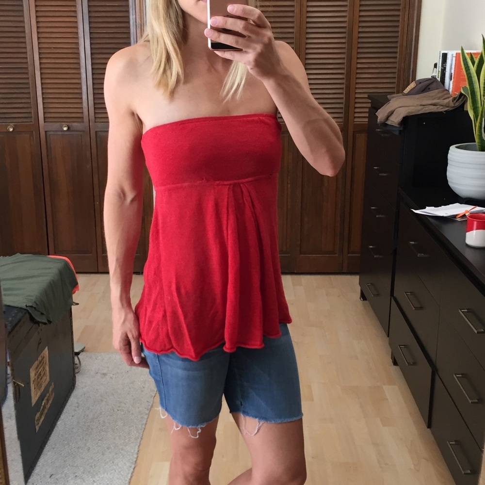 Banana Republic knit strapless blouse